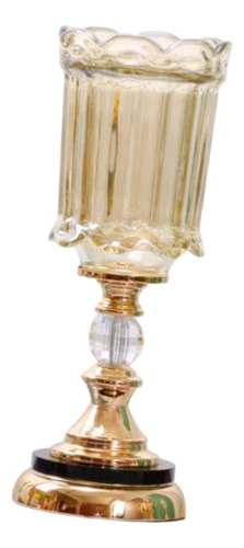 Jarrón De Cristal Con Flores, Elegante Soporte Para Corto