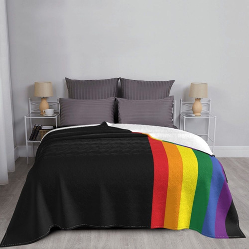 Orgullo Lgbt Pride Frazada Manta Cobija Polar Arcoíris