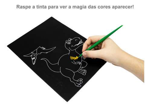 Kit Jogo Da Memória Sensorial + Papel Mágico Dino P/ Colorir