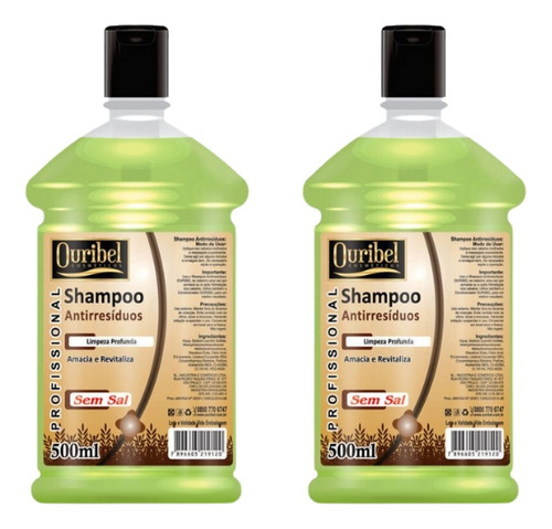 Shampoo Ouribel Antiresiduos 500ml - Kit C/2un