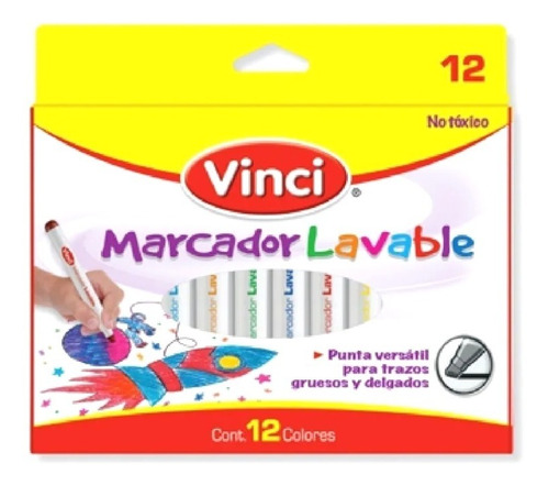 Marcadores Punta Bicel Vinci Lettering Plumones 12 Colores 