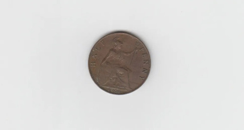 Moneda Inglaterra 1/2 Penny 1906 Muy Bueno