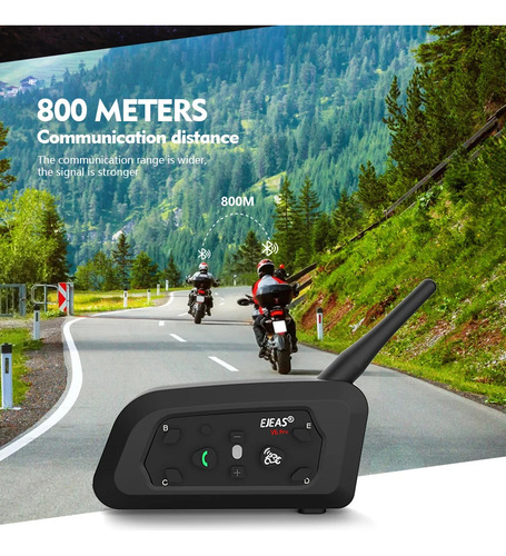 2x Ejeas V6 Pro Bluetooth Motorcycle Intercom Headset