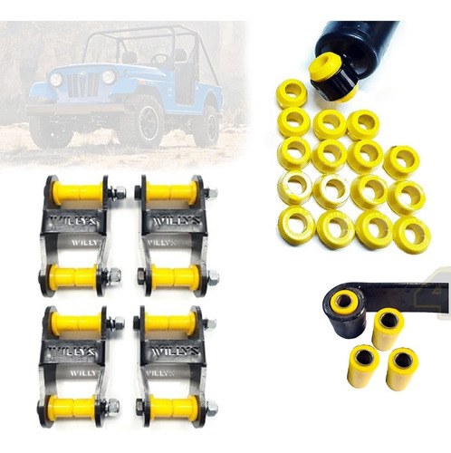 Kit Jumelo Algema E Buchas Mola, Amortecedor Jeep Willys Cj5