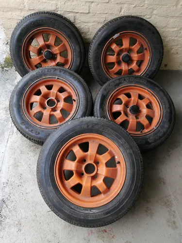 Llantas De Aleación Porsche 924 Rodado 14x6 Pase 4x100 Naranja (Usado)