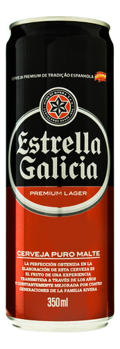 Cerveja Estrella Galicia Premium Puro Malte Lager lata 350ml