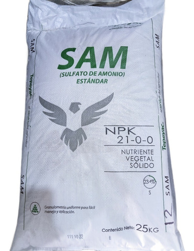 50 Kilos Bulto Fertilizante Sulfato De Amonio Para Pasto