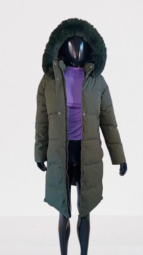 Campera Larga Camperon Mujer Capucha Desmontable