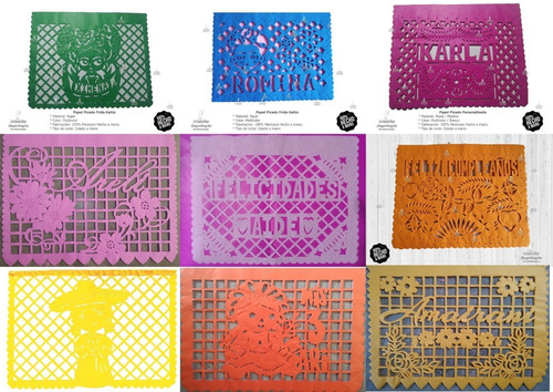 2 Paq. De 55 Mts De Papel Picado Personalizado Multicolor