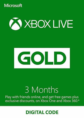 Imagen 1 de 1 de Xbox Live Gold De 3 Meses