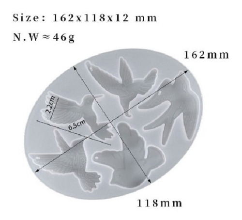 Molde De Silicona Resina Aves Pajaritos 162 X 118 Mm