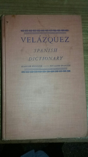 Velasquez Diccionario Español Inglés 1500 Páginas 1954