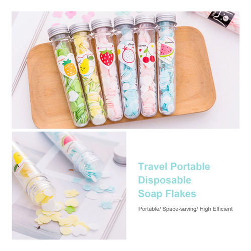 Hojuelas De Jabón Desechables Portátiles De Viaje Con Caja P