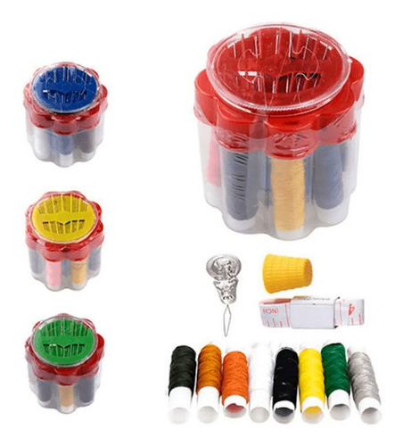 Kit Costura E Tesoura Dobrável Manutenção De Roupas