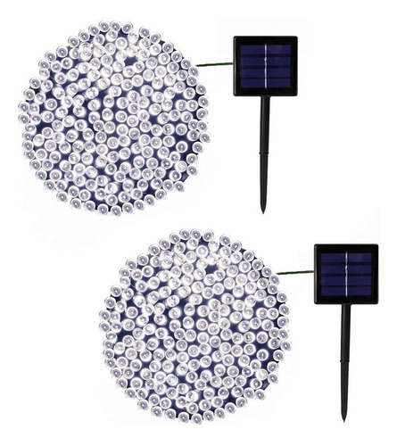 - - 8 Modos De Luces Solares Impermeables De Navidad 200 Led