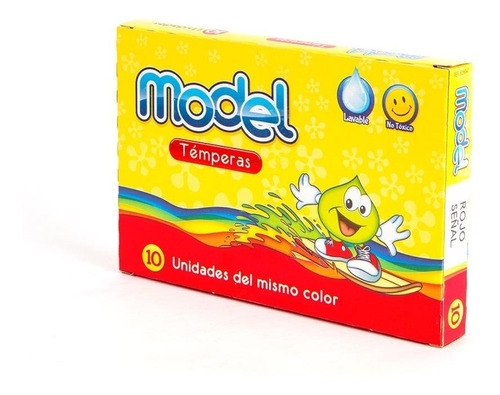 Imagen 2 de 2 de Temperas Lavable 10 Colores Super Cubritivos No Toxico