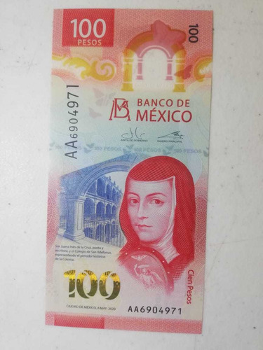 Billete 100 Pesos Sorjuana Inés De La Cruz 
