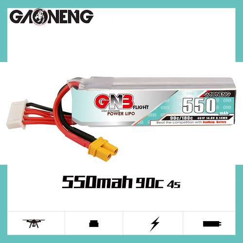 Paquete De 2 Baterías Lipo Gnb 4s 550mah 14.8v 90c Con