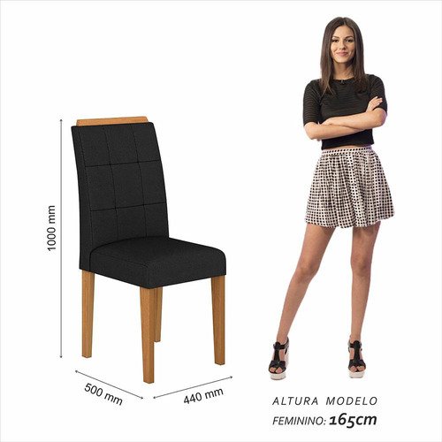 Mesa Com 6 Cadeiras 1,60 Vicenza Cin/off White/pret - M.a Cor Cinamomo/off White/preto 06