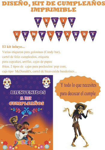Coco Disney Kit Imprimible Personalizado Deco Cumpleaños