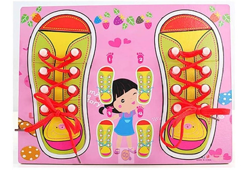 Juego Aprender Amarrar Zapatos Jugando Hogar Colegio Escuela