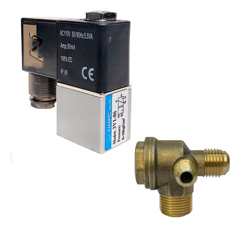 Solenoide Y Check Para Compresor Libre D Aceite Tecnobombas.