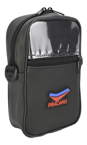 Shoulder Bag Mini Bolsa Piracapas Pochete Sintético Preto