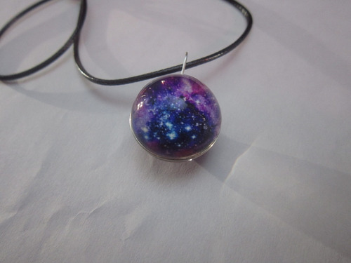 Collar Galaxia Nebulosa Cristal Universo Cosmos Hombre Mujer