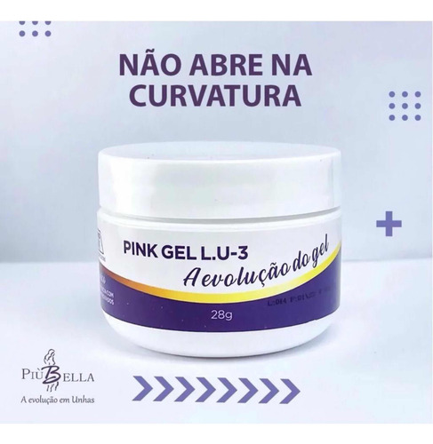 Gel 33gm Pink Lu3 Piu Bella Unha De Fibra De Vidro Gel