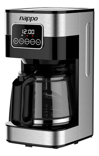 Cafetera Automática Nappo 900w 1,5 Litros Pantalla Lcd Touch Color Negro