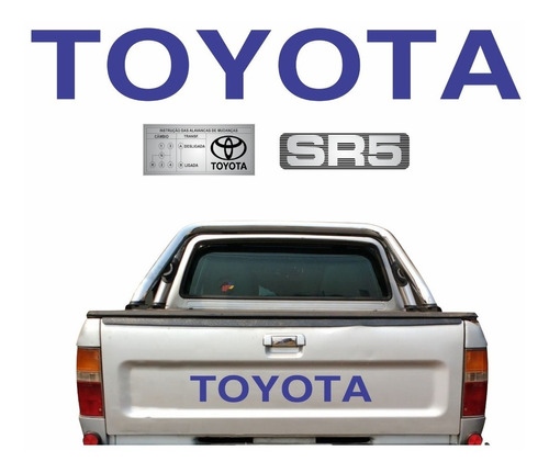 Emblema Adesivo Toyota Azul Hilux Sr5 Antiga 