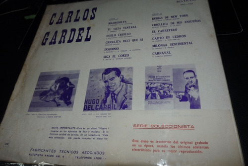 Jch- Carlos Gardel Madreselva Y Otros Exitos Lp Tangos (Usado)