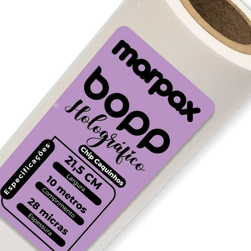 Bopp Holográfico Chip Caquinhos 21,5cm X 10m Marpax 1uni