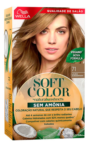 Kit 03 Coloração Soft Color 71 Louro Acinzentado Wella