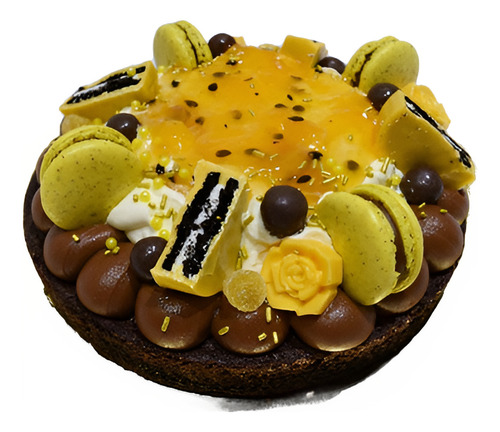 Torta Brownie Maracuya Dulce De Leche Crema Macarons Oreo