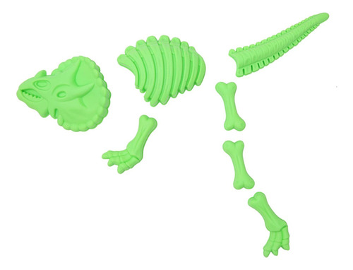 2 X 7 Uds. De Juguetes De Dinosaurio Con Esqueleto De Verde