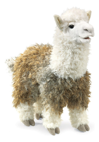 Folkmanis Puppet De Mano De Alpaca, Blanco, 1 Ea