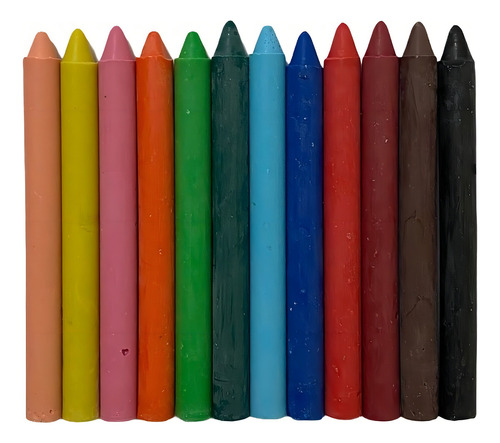 8 Folhas 10 Desenhos P/ Colorir + Giz De Cera 12 Cores