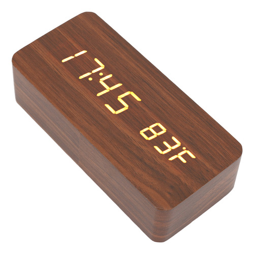 Reloj Electrónico Digital Led Con Alarma De Madera, 3 Nivele