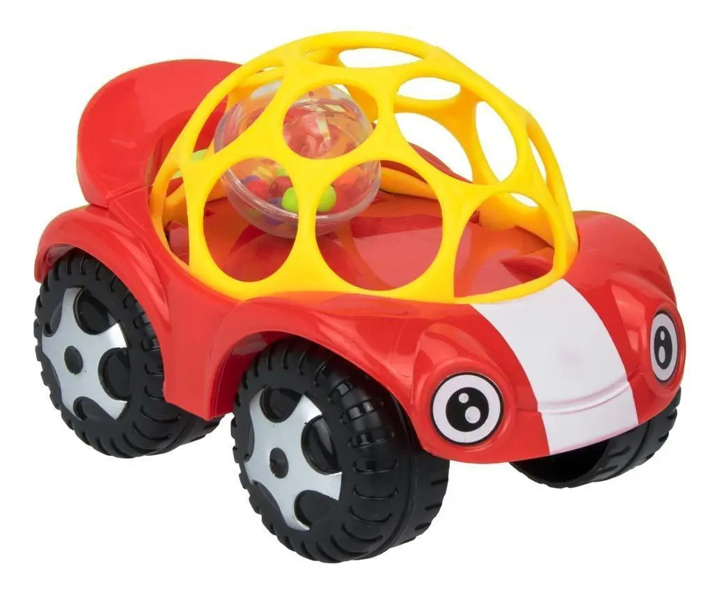 Carrinho Chocalho Bebê Pimpolho Cor Vermelho Desenho Carro
