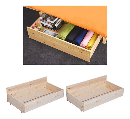 Imagen 2 de 6 de Cajon Bajo Cama Baul Juguetero Con Ruedas Mundopino