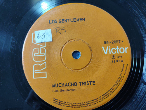 Vinilo Single De Los Gentlemen -muchacho Triste ( C56 (Usado)