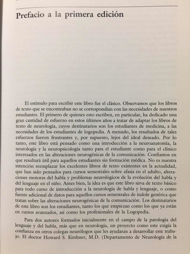 Neurología Del Habla Y Del Lenguaje. R Love. Neurociencia