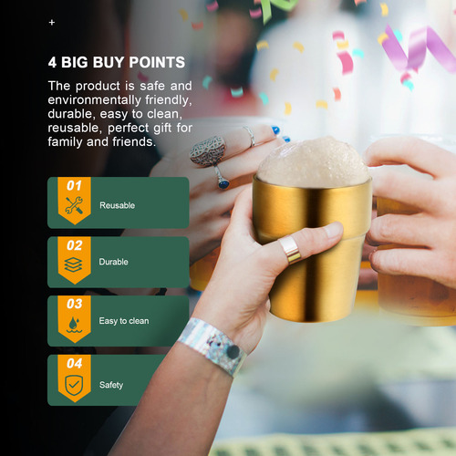 Taza Para Beber, Cerveza Y Agua, Taza De Acero Inoxidable De