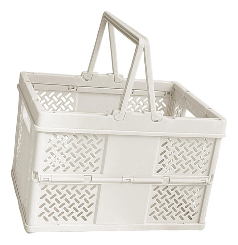 Caja De Almacenamiento Plegable Cesta De Compras Blanco