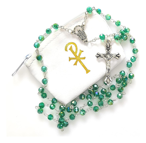 Elysian Gift Shop Collar Católico De Rosario Verde Esmeralda
