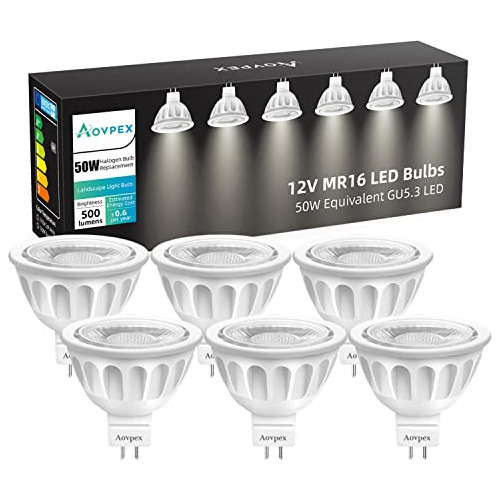 Bombilla Led Mr16, Paquete De 6, 12v 5w (equivalente Ha...