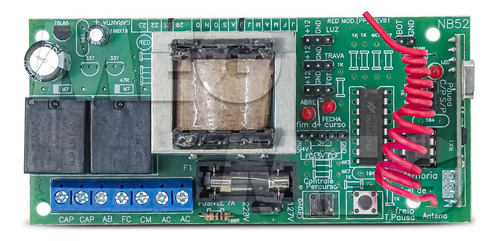 Placa Central Motor Portão Ppa Garen Rcg Peccinin Seg Omega Frequência 433 Mhz 110V/220V