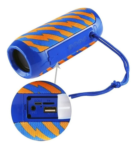 Parlante Bluetooth Portatil Usb Inalambrico Naranja/azul