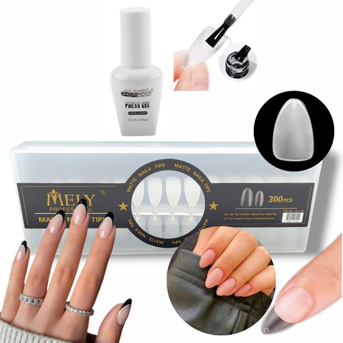 Tips Para Soft Gel Prelimados Cortos + Press Cherimoya 15ml 